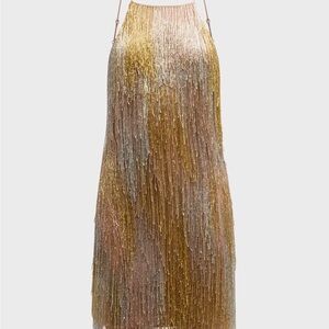 Liv Foster
Bead-Fringe Halter Mini Dress O